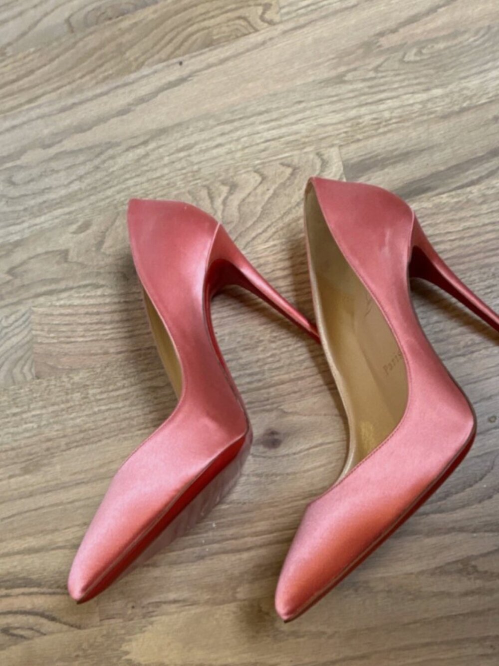 Christian Louboutin Pigalle Follies 100mm Satin Coral 39